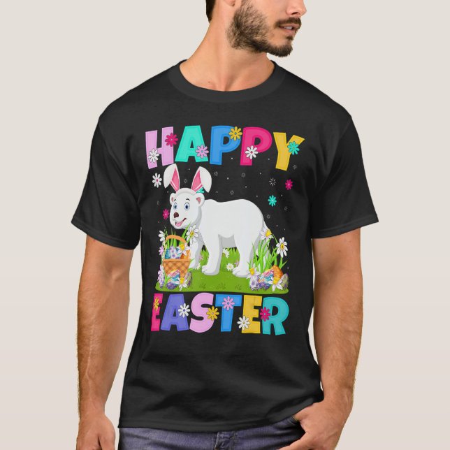 Polar Bear Glad påsk Bunny Polar Bear Påsk T Shirt (Framsida)