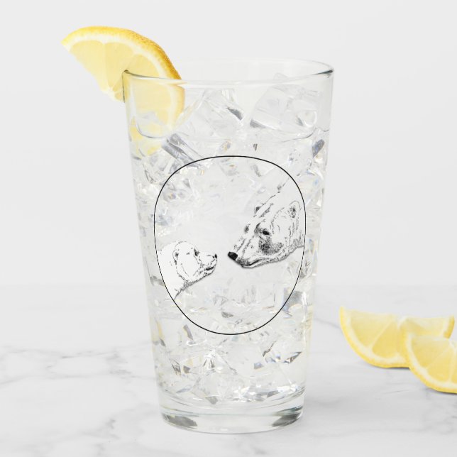 Polar Bear Glass Art Glass Personalize Glaskopp (Framsida Ice)