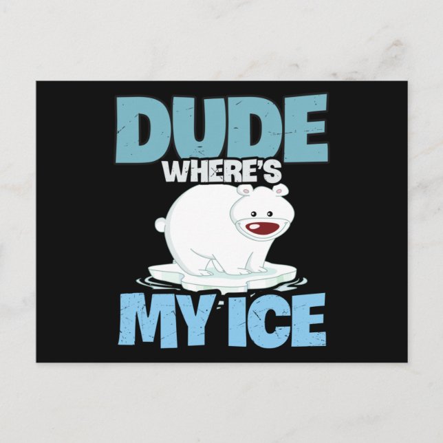 Polar Bear Global Warming Climate Change Vykort (Framsida)