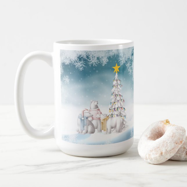 Polar Bear God jul Coffee Mugg (Med munk)