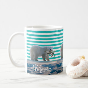 Polar Bear Grönt Rand Mugg