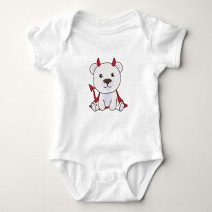 Polar Bear Halloween Cute Djävulen Kids Witches T Shirt