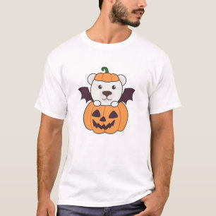 Polar Bear Halloween Pumpkin Fladdermus Costume T Shirt