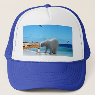 Polar Bear Hälsning A Hund, Keps