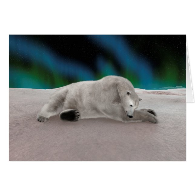 Polar Bear Hälsningskort (Framsidan Horizontal)