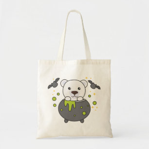Polar Bear Happy halloween Cauldron Fladdermus Tot Tygkasse