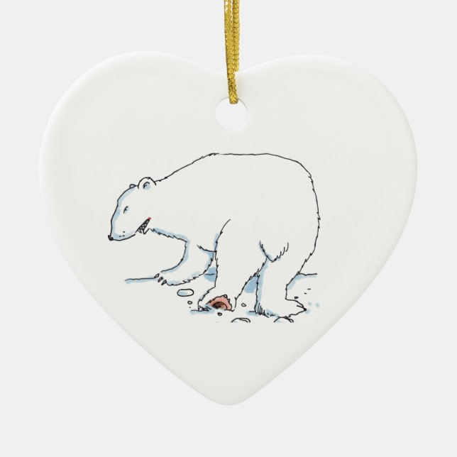 Polar Bear heart ceramic ornament (Framsidan)