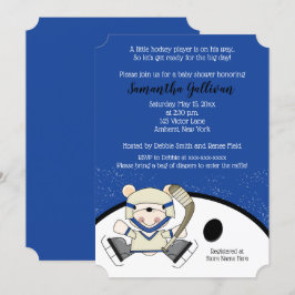 Polar Bear Hockey Sports Baby Shower Inbjudningar