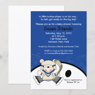Polar Bear Hockey Sports Baby Shower Inbjudningar