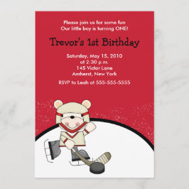 Polar Bear Hockey Sports Birthday-inbjudan Inbjudningar