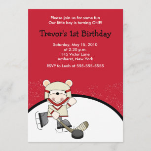 Polar Bear Hockey Sports Birthday-inbjudan Inbjudningar