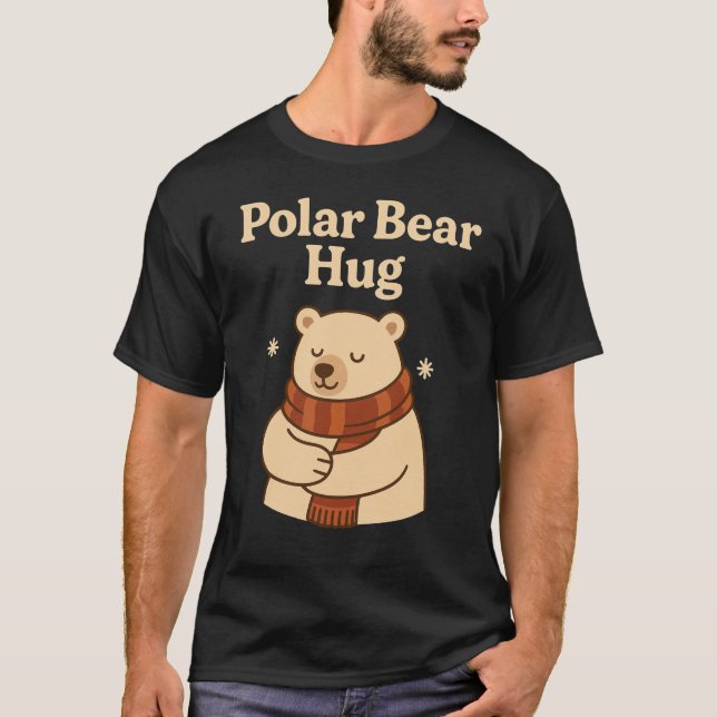 Polar Bear Hug Cute Winter Design T Shirt (Framsida)