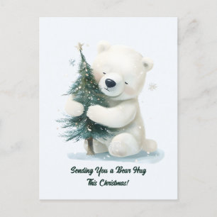 Polar Bear Hugger Julgran, Cute Helg Vykort