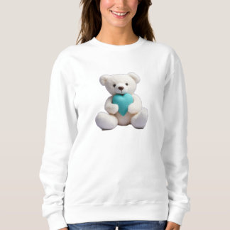 Polar Bear Hugger Teal Heart T Shirt
