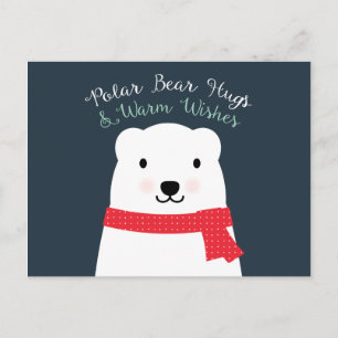 Polar Bear Hugs och Warm Önskemål Helg Vykort