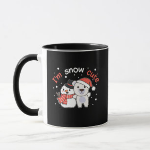 Polar Bear I är Snö Cute Snögubbe Snö Pun Mugg