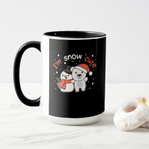 Polar Bear I är Snö Cute Snögubbe Snö Pun Mugg