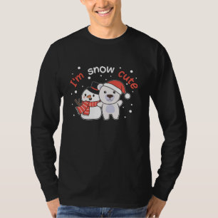 Polar Bear I är Snö Cute Snögubbe Snö Pun T Shirt