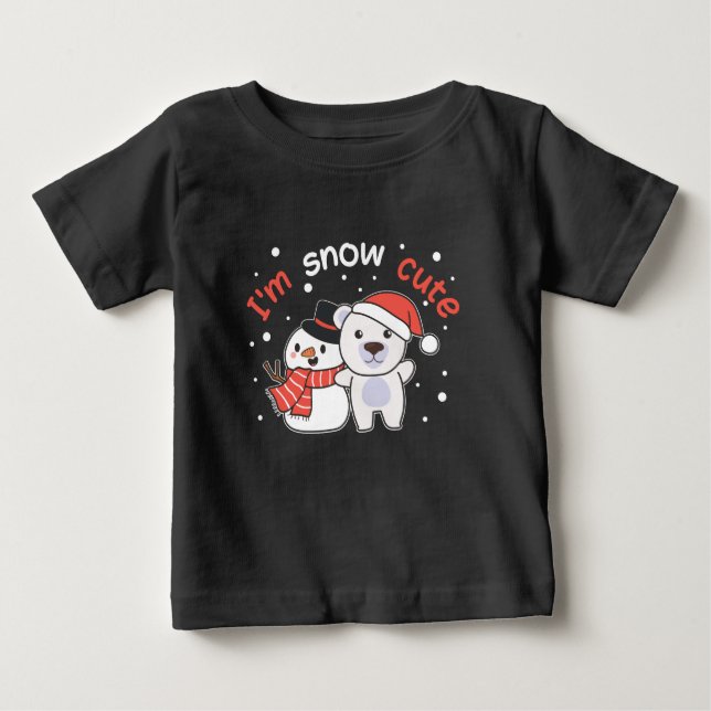 Polar Bear I är Snö Cute Snögubbe Snö Pun T Shirt (Framsida)