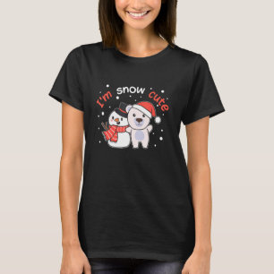 Polar Bear I är Snö Cute Snögubbe Snö Pun T Shirt
