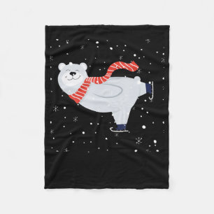Polar Bear Ice Skal på jul Fleecefilt