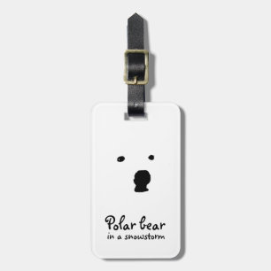 Polar Bear in a snowstorm t-shirt Bagagebricka