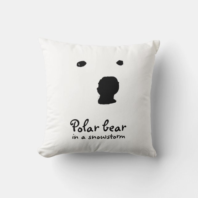 Polar Bear in a snowstorm t-shirt Kudde (Framsida)