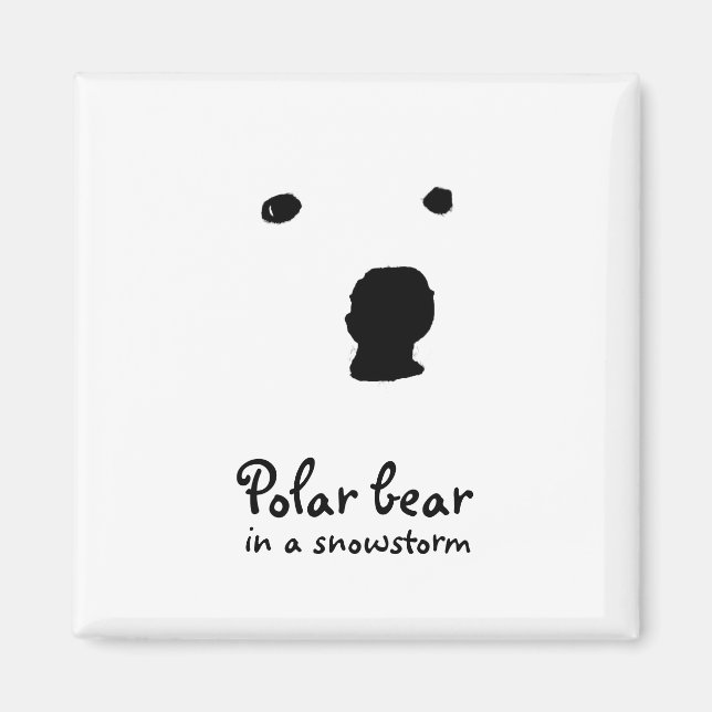 Polar Bear in a snowstorm t-shirt Magnet (Framsidan)