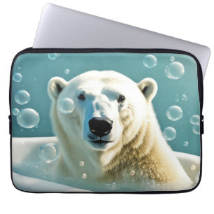 Polar Bear in Bubble Bath Laptop Fodral