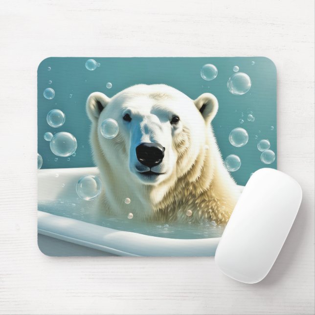 Polar Bear in Bubble Bath Musmatta (Med mus)
