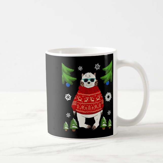 Polar Bear in jul Sweater Funny Bear Älskare U Kaffemugg (Höger)