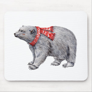 Polar Bear in Red Scarf Musmatta