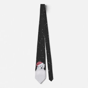 Polar Bear in Snöflingor Neck Tie Slips