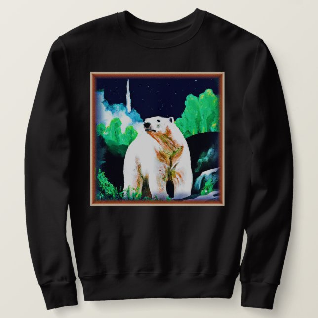 Polar Bear in the Vild. Köp nu Lång Ärmad Tröja (Design framsida)