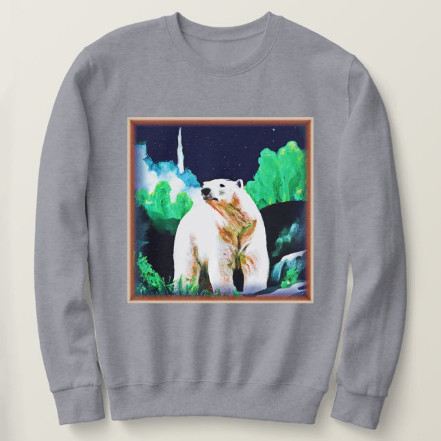 Polar Bear in the Vild. Köp nu Lång Ärmad Tröja (Design framsida)