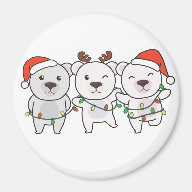 Polar Bear-Jul Animals Cute Polar Bear Magne Magnet (Framsidan)