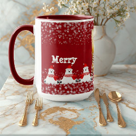 Polar Bear jul Candle Träd Winter Snowflake Mugg