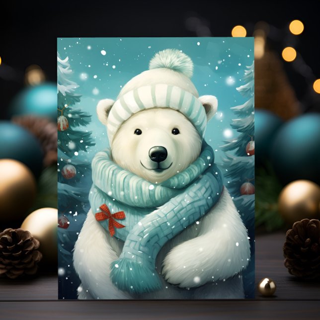 Polar Bear-Jul Elegance med ett fack Vykort (Skapare uppladdad)