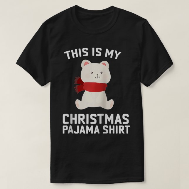 Polar Bear-jul Pajama Santa Polar Bear Älskare T Shirt (Design framsida)