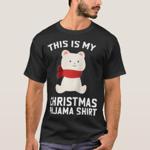Polar Bear-jul Pajama Santa Polar Bear Älskare T Shirt