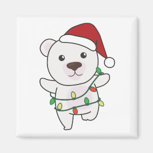 Polar Bear jul Polar Winter Animals Bears Morsa Magnet