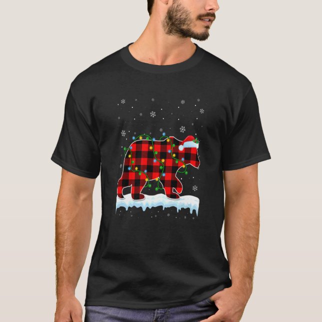 Polar Bear jul Santa Hat Cute Animals Julafton L. T Shirt (Framsida)