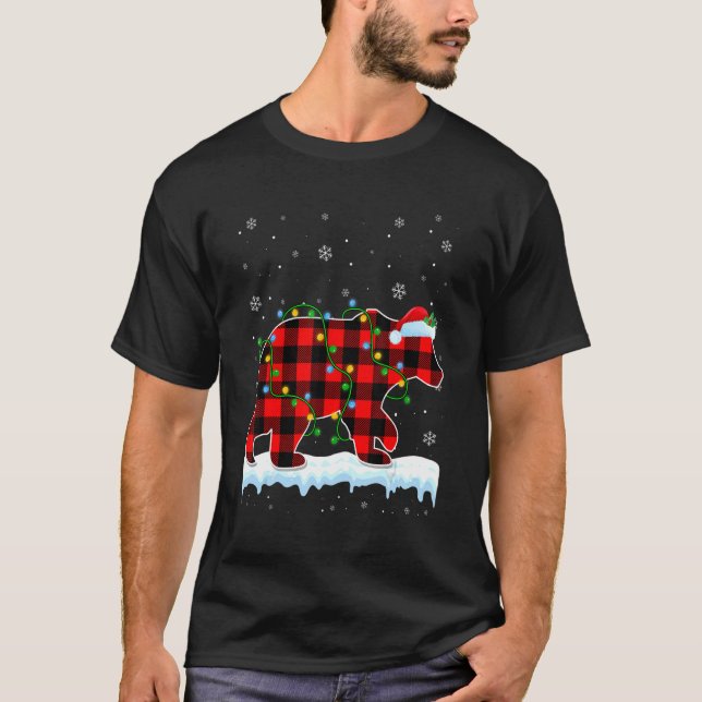 Polar Bear jul Santa Hat Cute Animals Julafton T Shirt (Framsida)