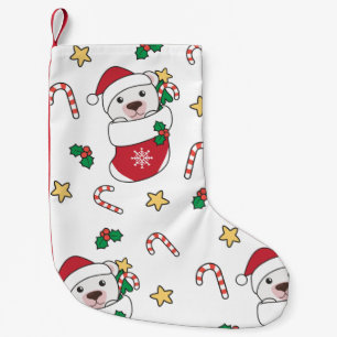 Polar Bear jul Snö Vinter Animal Polar Bear Liten Julstrumpa