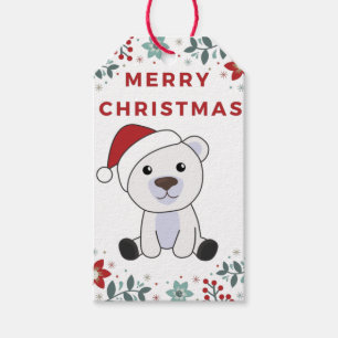 Polar Bear jul Snö Winter Animals Polar Gif Presentetikett