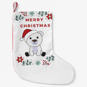 Polar Bear jul Snö Winter Animals Polar Liten Julstrumpa