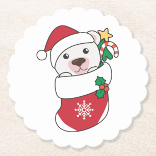 Polar Bear jul Snö Winter Animals Polar Underlägg Papper