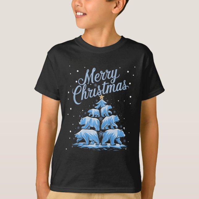 Polar Bear Julafton Bears Julgran Merry Ch T Shirt (Framsida)