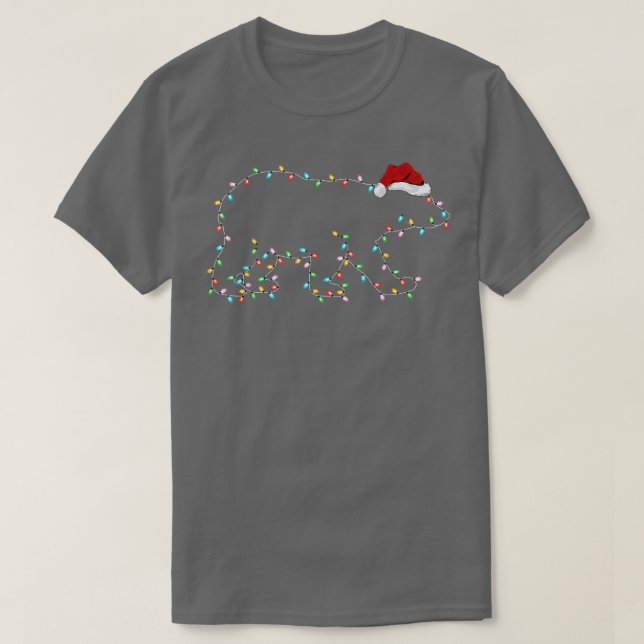 Polar Bear Julafton Lighting Santa Hat Polar Bear  T Shirt (Design framsida)