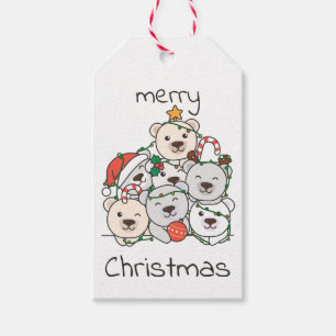 Polar Bear Julgran Funny Animal Julafton Presentetikett